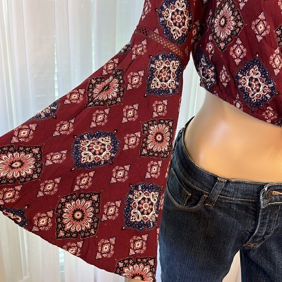 Forever 21 Boho Crop Top Medium - Picture 4 of 8